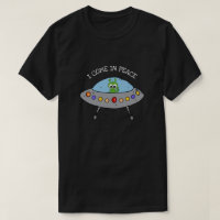 Space Alien UFO I Come In Peace Sign Men's