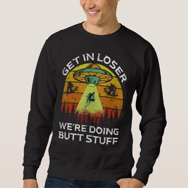 Space  Alien UFO Retro Creation Science Abduction Sweatshirt (Front)