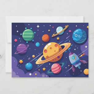 Space and planet theme invitation