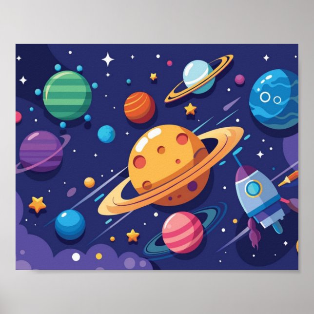 Space and planet theme poster (Front)