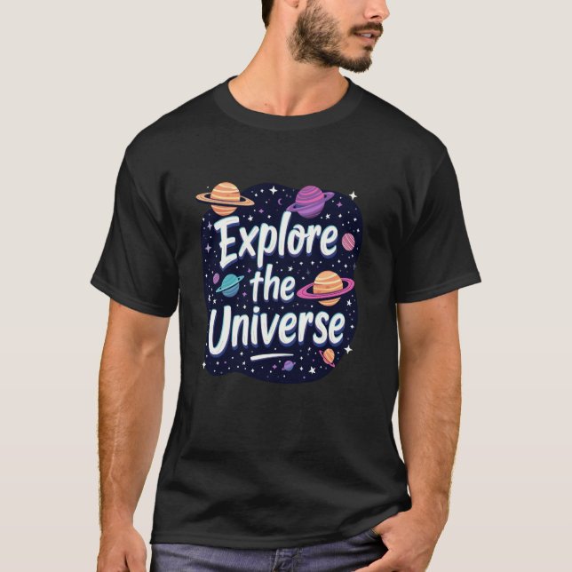 Space and Rocket Science for Kids Fun STEM Space E T-Shirt (Front)