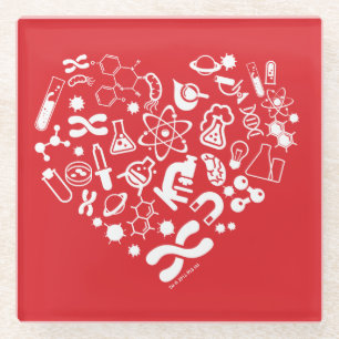 Space And Science Heart Glass Coaster
