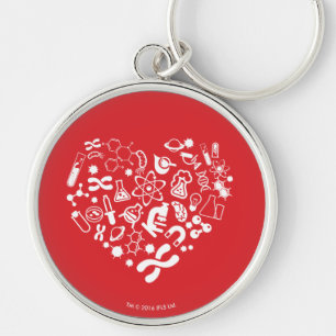Space And Science Heart Key Ring