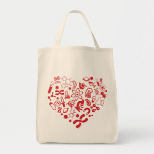 Space And Science Heart Tote Bag