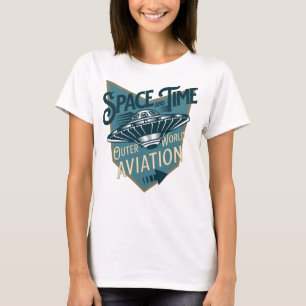 Space and Time flying saucer wormhole badge T-Shirt