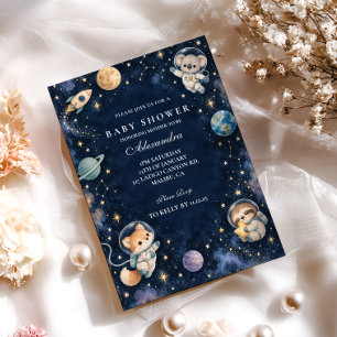 Space Animals Baby Shower Invitation
