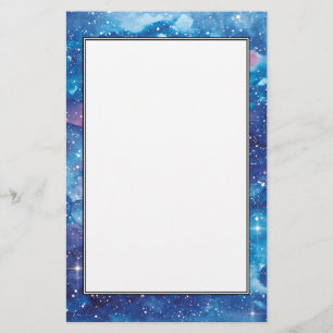Space Art Watercolor Galaxy Stationery