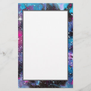 Space Art Watercolor Galaxy Stationery