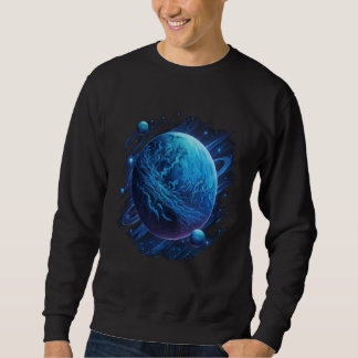 Space Astronaut Alien American Flag Astronomy 4th  Sweatshirt