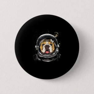 Space Astronaut American Bulldog Galaxy Astronomy 6 Cm Round Badge