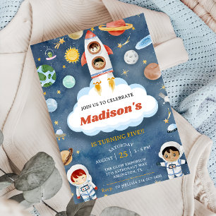 Space Astronaut Any Age Birthday Party Invitation