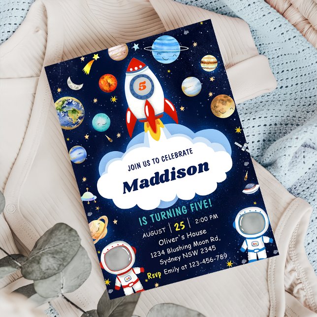 Space Astronaut Any Age Birthday Party Invitation (Creator Uploaded)