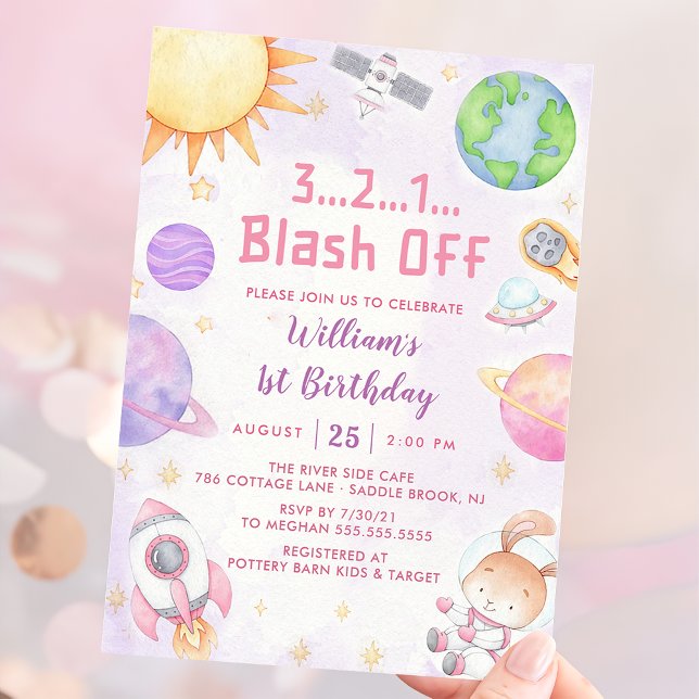 Space Astronaut Any Age Birthday Party Invitation (Creator Uploaded)