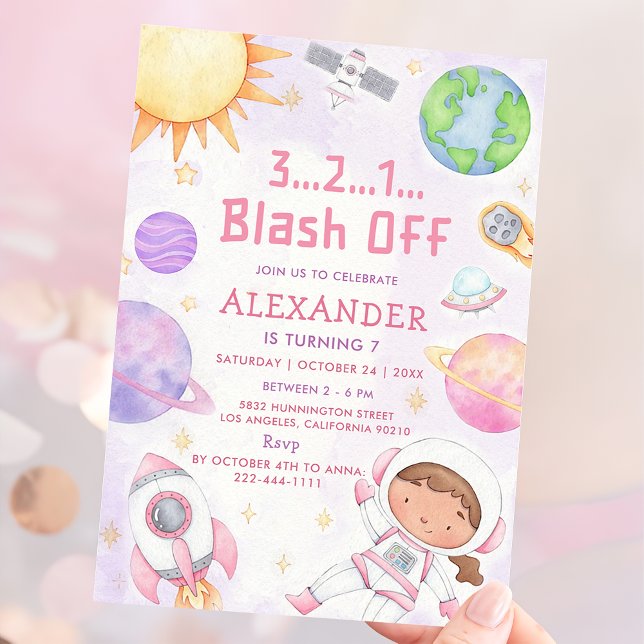 Space Astronaut Any Age Birthday Party Invitation (Creator Uploaded)