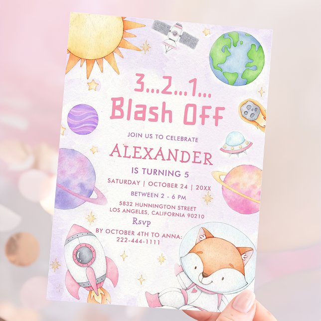 Space Astronaut Any Age Birthday Party Invitation (Creator Uploaded)