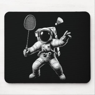 Space Astronaut Badminton Player Shuttle Sport Mouse Pad