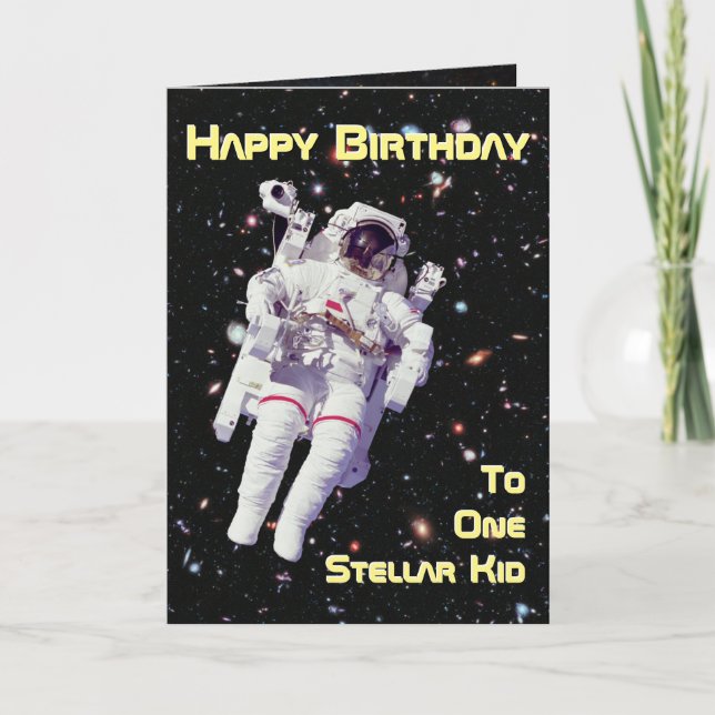 Space Astronaut Birthday Card (Front)