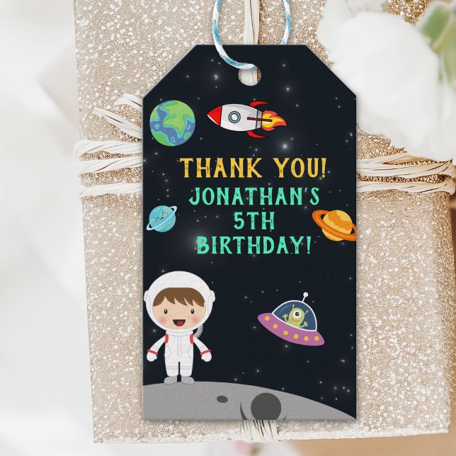 Space Astronaut Birthday Gift - Customizable" Tags (Creator Uploaded)
