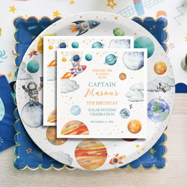 Space Astronaut Birthday Napkin (Creator Uploaded)