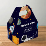 Space Astronaut Birthday Party Favour Box<br><div class="desc">Outer space themed birthday favour boxes featuring a starry sky background,  planets of the solar system,  a rocket ship,  astronaut,  and a birthday thank you template that is easy to personalise.</div>