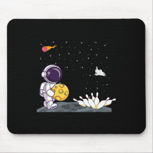 Space Astronaut Bowling Shirt Funny Bowler In Oute Mouse Pad