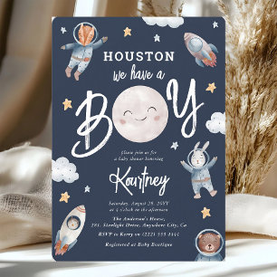 Space Astronaut Boy Baby Shower Invite