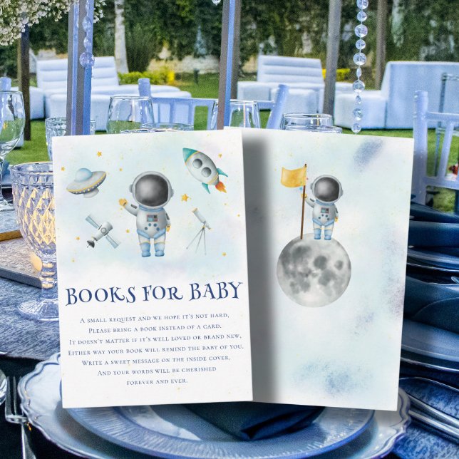 Space Astronaut Boy rocket star Books for Baby Boy Enclosure Card (Creator Uploaded)