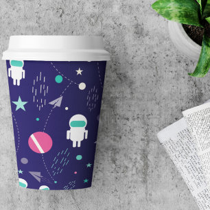 Space Astronaut Cartoon Pattern Paper Cups