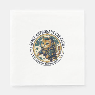 Space Astronaut Cat Cat Dad Gift Idea - Space Astr Napkin
