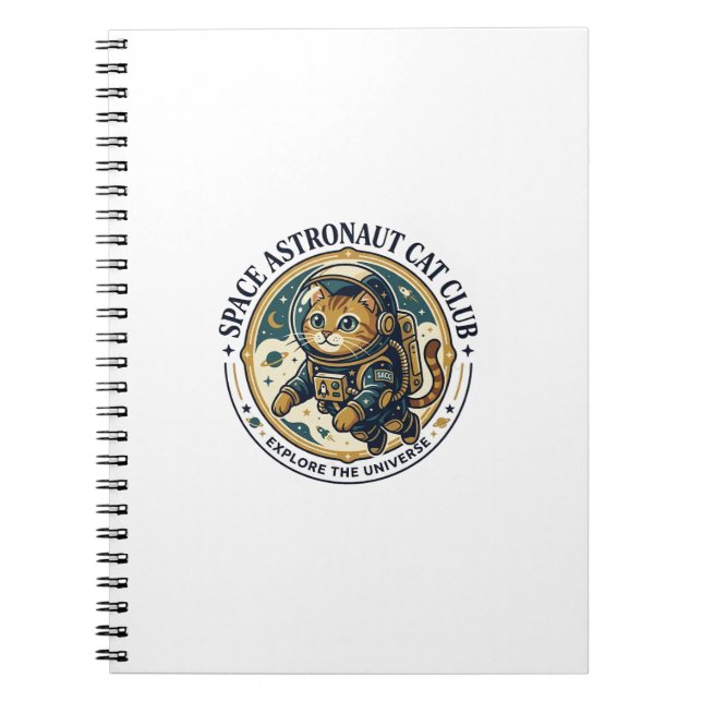 Space Astronaut Cat Cat Dad Gift Idea - Space Astr Notebook (Front)