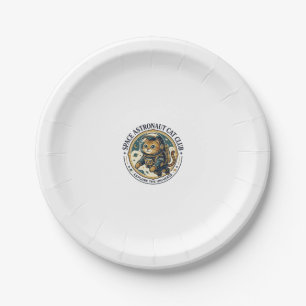 Space Astronaut Cat Cat Dad Gift Idea - Space Astr Paper Plate