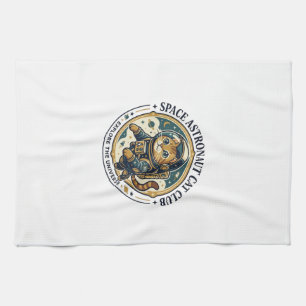 Space Astronaut Cat Cat Dad Gift Idea - Space Astr Tea Towel