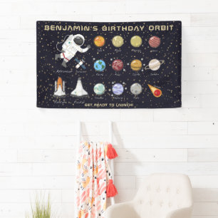 Space Astronaut Custom Name Typography Cool Fun Banner