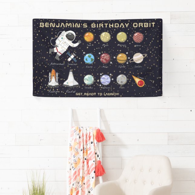 Space Astronaut Custom Name Typography Cool Fun Banner (Insitu)