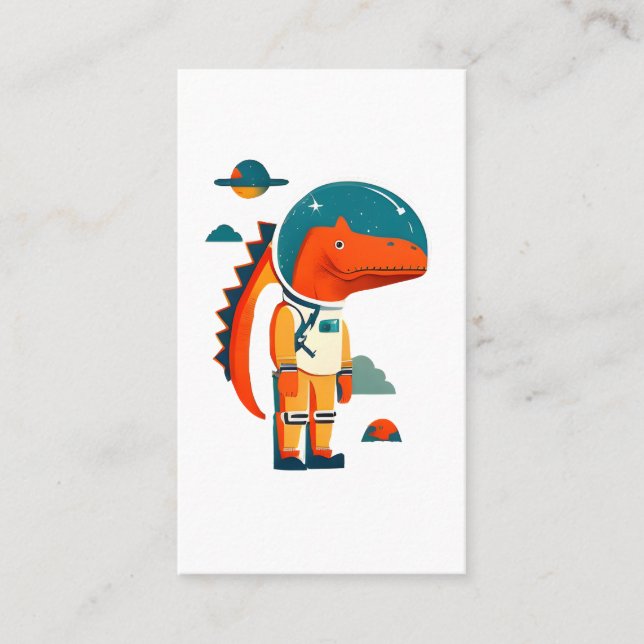 Space astronaut dinosaurs business card (Front)