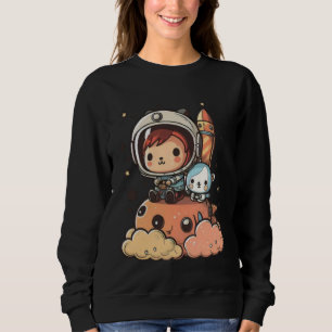 Space Astronaut Dog Earth Planet Astronomy Spacema Sweatshirt