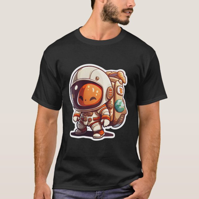 Space Astronaut Exploring Planets Space Science T-Shirt (Front)