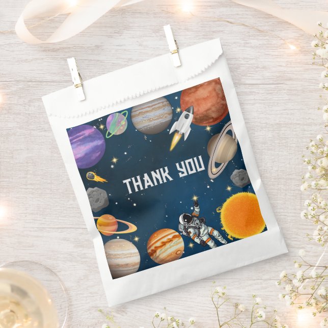 Space Astronaut First Birthday Party Favour Bag (Clipped)