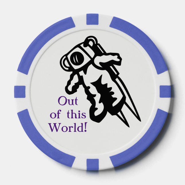 Space Astronaut Golf School Golf Ball Marker Poker Chips (Front)