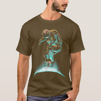 Space Astronaut Grind Spaceman Surfing In Space  T-Shirt