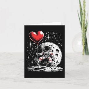 Space Astronaut Heart Lloon Valentine's Day Valent Card
