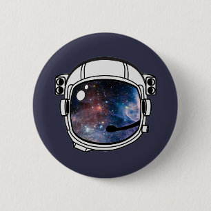 Space Astronaut Helmet 6 Cm Round Badge
