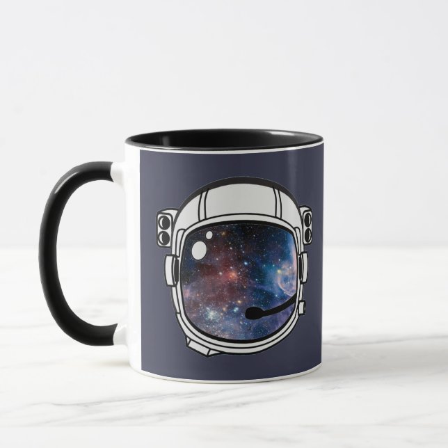 Space Astronaut Helmet Two-Tone Coffee Mug (Left)