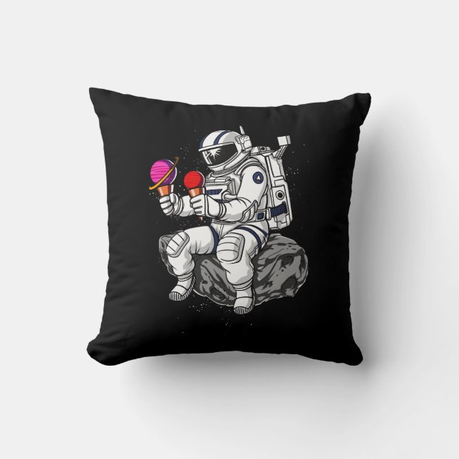 Space Astronaut Ice Cream Planets Cosmic Galaxy Cushion (Front)