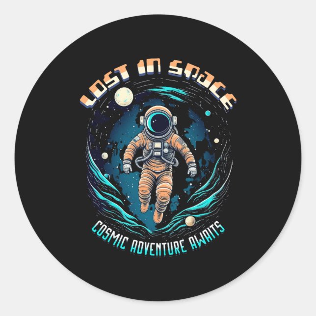 Space Astronaut - Lost In Space Classic Round Sticker (Front)