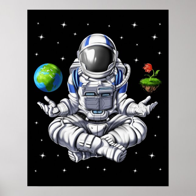 Space Astronaut Meditation Poster (Front)