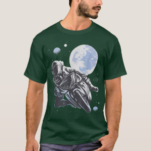 Space Astronaut Motorcycle Planet Cosmic Astronomy T-Shirt