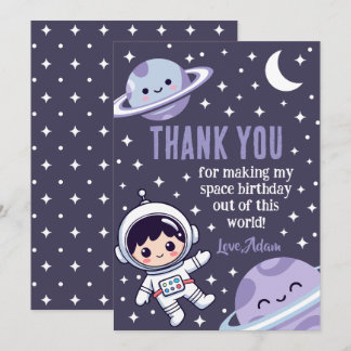 Space Astronaut | Outer Space Galaxy Planets Stars Thank You Card