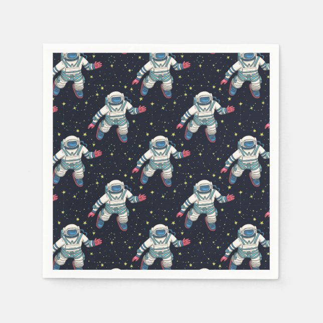 Space Astronaut Paper Plates Napkin (Front)
