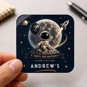 Space Astronaut Party Square Sticker